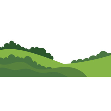 Green Rolling Hills Landscape Vector
