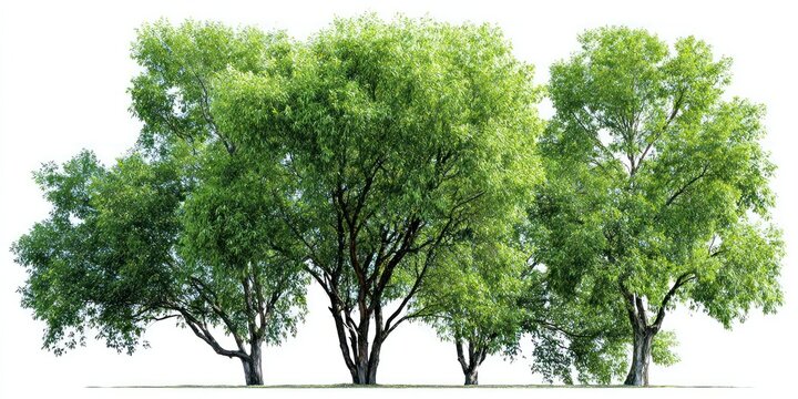 Lush green trees line horizon.