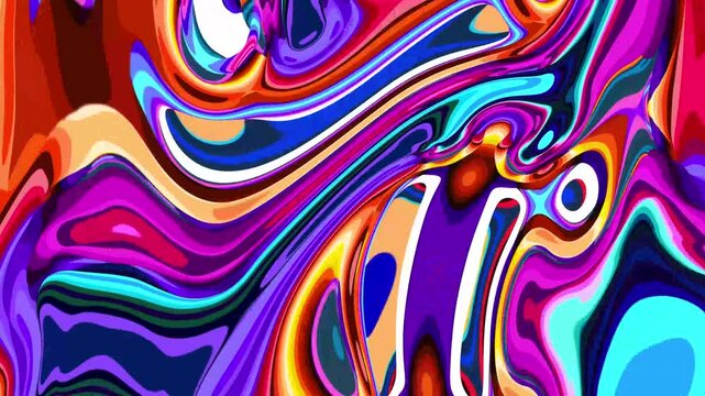 Vibrant abstract colorful liquid swirl pattern with dynamic movement