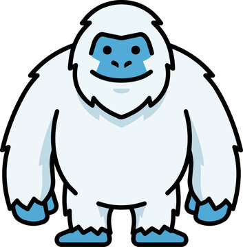 Yeti cartoon character standing tall.