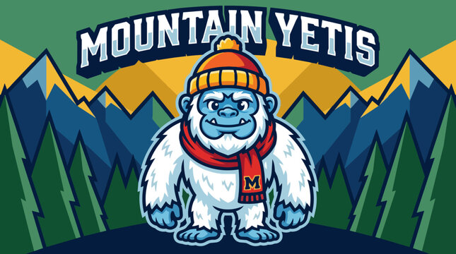 Mountain Yetis Cartoon Character.