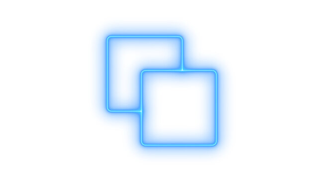 Glowing neon copy document icon isolated on transparent background. Duplicate files. Clone symbol. Multiple window. Interface element. Digital icon.