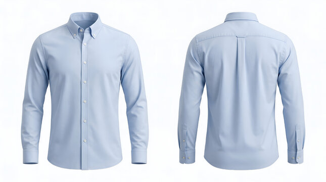 Blank Blue Shirt Mockup Front And Back Views