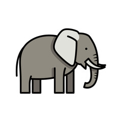 Fototapeta premium Elephant Icon Icon Set Flat Design Modern Vector Illustration Isolated on White Background