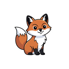 Obraz premium Fox Illustration Icon Set Flat Design Modern Vector Illustration Isolated on White Background