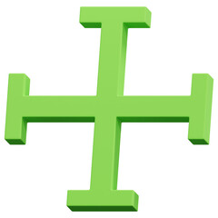 Obraz premium 3D Grass Green Abstract Solid Plus Cross Shape