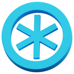 Obraz premium 3D Light Blue Abstract Ring Asterisk Symbol Shape