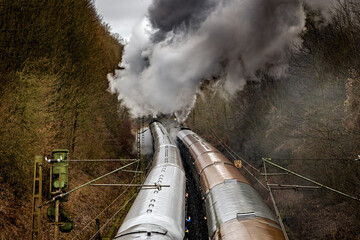 Two historic steam train locomotive  © hecke71