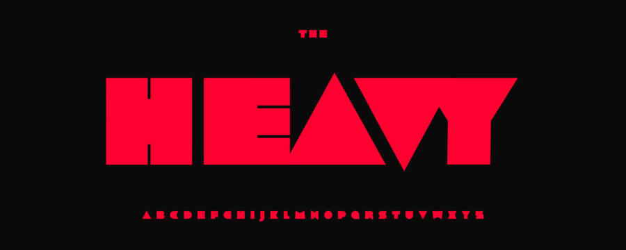 Heavy Shape Font Logo Alphabet Vector English Letters Set Modern Typography, Creative Typographic Design for Title Text, Typo Poster Headline, Type Symbol Logotype, Sans Serif Fonts. Vector Typeface