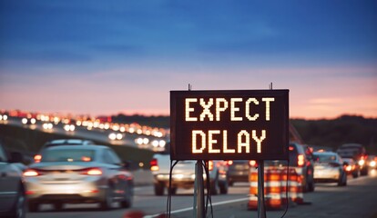 Obraz premium Electronic road sign displaying 