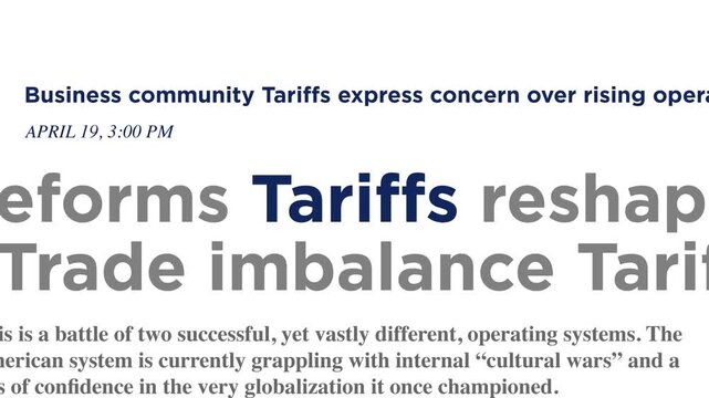 Tariffs in Global News Headlines Loop. Loopable animation showcasing Tariffs featured in global news headlines across international media. 4K Video Animation.