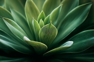 Obraz premium Close-Up Succulent Leaf Detail - Vibrant Green