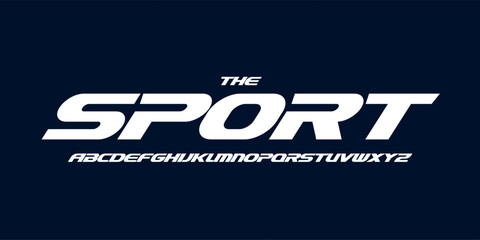 Airforce sports alphabet, sharp dynamic letters, bold speed font for racing competitive branding, aerodynamic headline, athletic typography, modern typographic design. Vector typeset © artyway