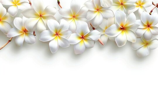 Elegant tropical plumeria flowers arrangement