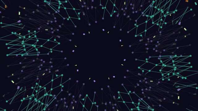 Network connections and data visualization.