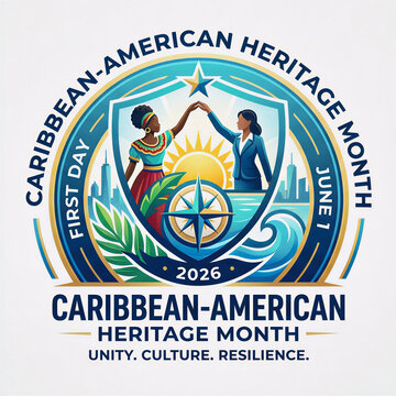 Caribbean American Heritage Month 2026 Celebration Logo Icon on White Background