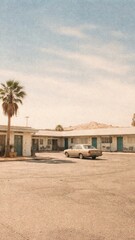 Fototapeta premium Vintage motel desert mobile wallpaper