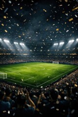 Vibrant stadium under night lights.