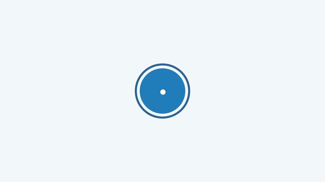 Minimalist blue loading icon animation, circular progress bar motion graphic, simple flat interface element for website buffering and data processing