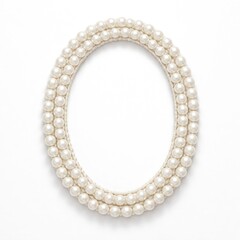 Fototapeta premium Elegant oval pearl photo frame