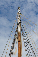 Obraz premium Ship mast of a sailing boat, detail.