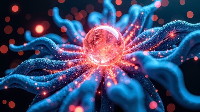 Crystal Ball in Mystical Tentacle Setting