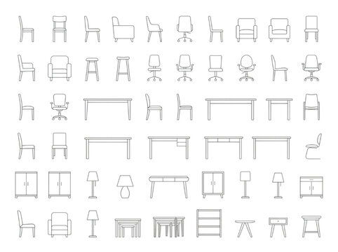 Collection of Architectural Furniture CAD Blocks for Interior Design and Drafting