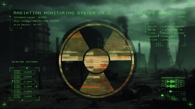 Nuclear Site Warnings. Radiation Indicators Supplement Hazard Signage And Contamination Telemetry Streams