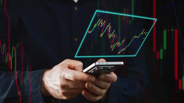 Crypto Trading Display. Interactive Hologram Showcasing Cryptocurrency Trends And Order Activities