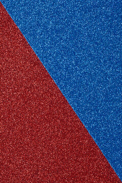Red and blue glitter surface