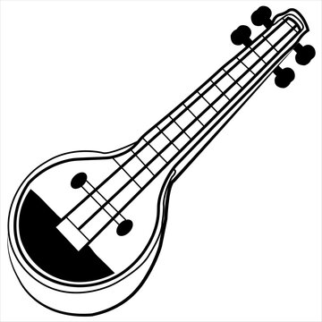 Minimalist Dotara Template for Cultural Craft Design