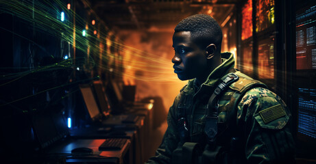 Obraz premium an army man in the style of dramatic portraits