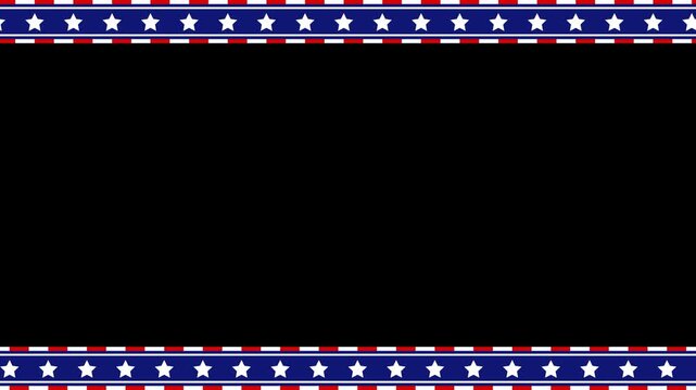 animation border America with star and transparent background for element design