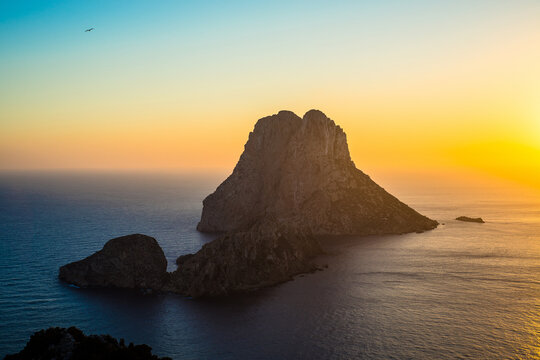 Ibiza Es Vedra and Vedranell Sunset from Torre des Savinar Sant Josep in Balearic Islands