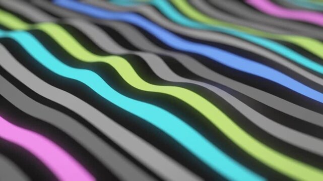 Abstract background featuring wavy lines in various colors, creating a visually appealing and dynamic composition with a sense of movement and depth, perfect for modern design projects