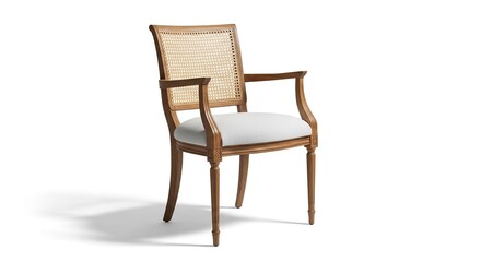 Fototapeta premium Vintage old wooden chair isolated on white background