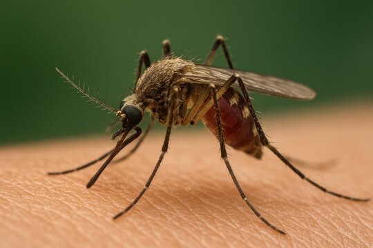 Close-up mosquito on skin