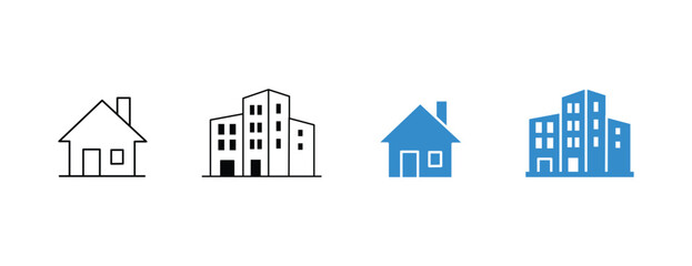 House and Apartment Building Icons Set © HENA