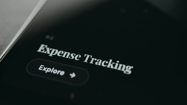 Expense Tracking feature with action button labeled Explore