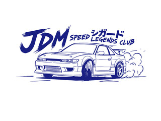 JDM speed legends club. Speed racing poster design. Road speed graphic print. Extreme racing. Car print design for t shirt print, poster, sticker. © panji