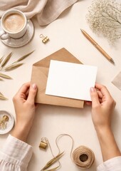 Obraz premium Elegant stationery flat lay