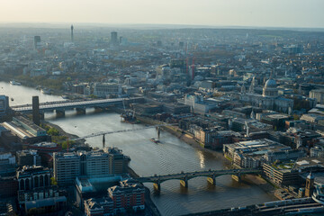 Obraz premium View of London from the Shard. UK, River Thames