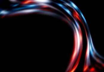 Abstract light trails with red and blue neon glow, motion blur speed background on dark © DesignSells