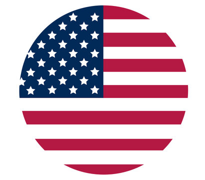 Round United States flag icon