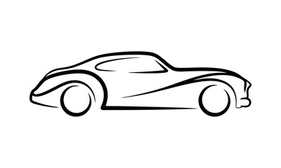 Obraz premium A sleek sports car illustration moves quickly on the road.
