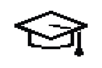 Fototapeta premium Clear black and white silhouette of a graduation cap, symbol of academic accomplishment