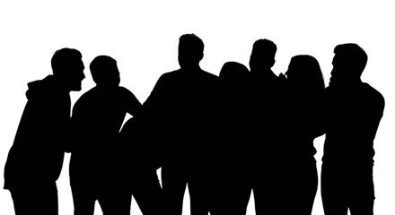 Obraz premium A group of people standing together isolated on transparent background, Vector
