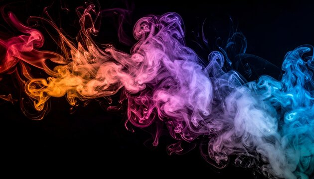 Colorful smoke on black background