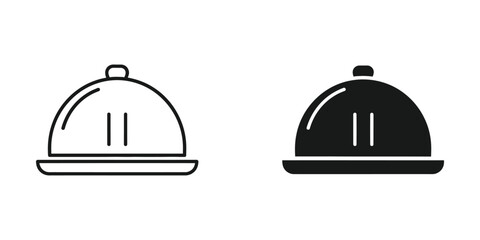 Contrast between a white and black waiter's food warming dome cover © Kalam