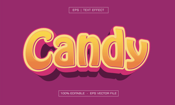 3D Yellow and Pink Sweet Candy Editable Text Effect